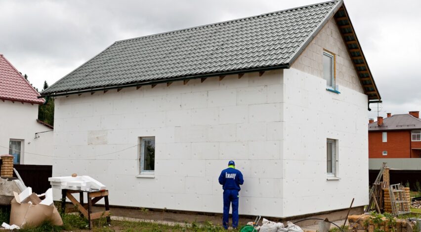 dom jednorodzinny ocieplony styropianem