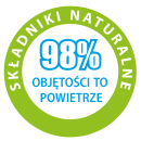 Składniki naturalne, 98% objętości to powietrze